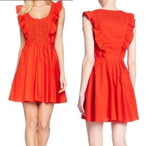 FREE PEOPLE Hot Lava Half Moon Ruffle Dress size M